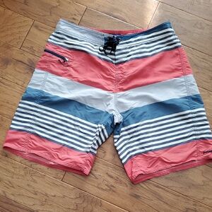 Patagonia Men's Board Shorts Striped Colour Block Size 36